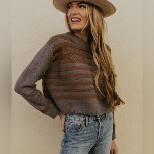 Cropped knit sweater